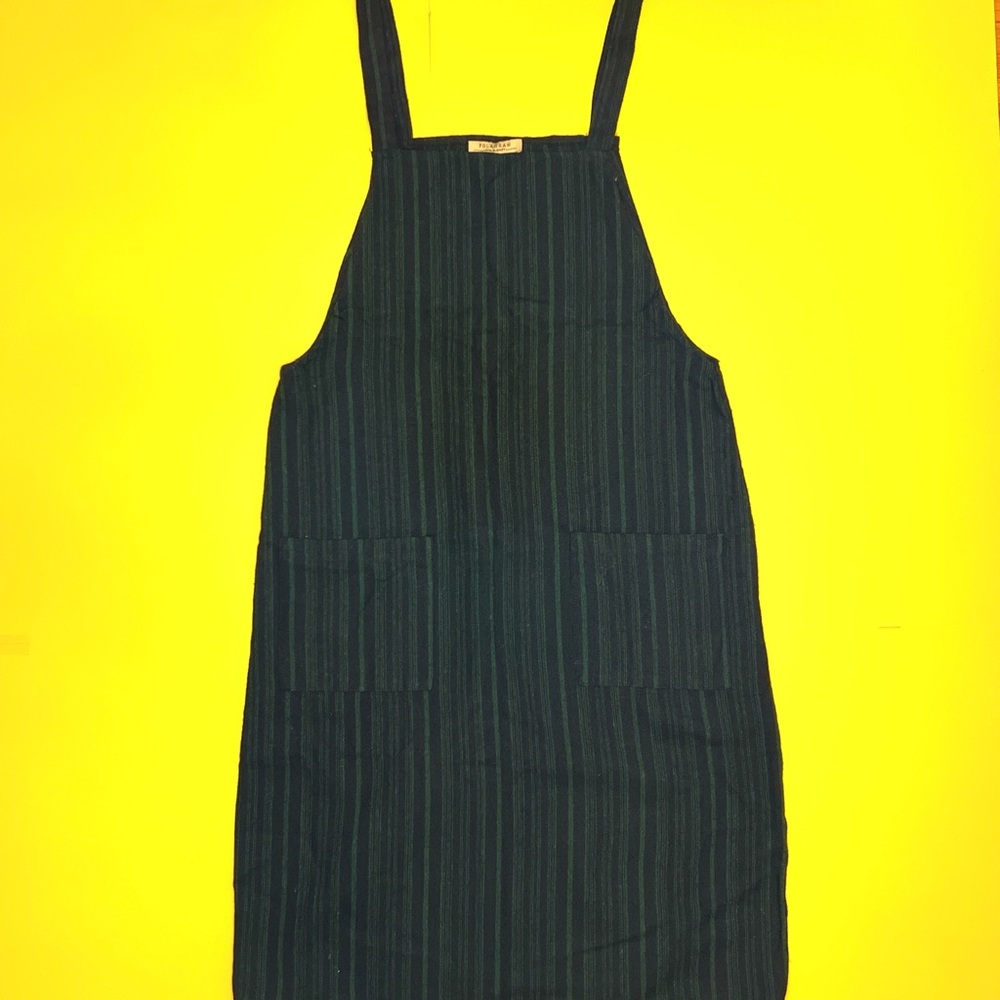 Polagram Black and Green Striped Dress